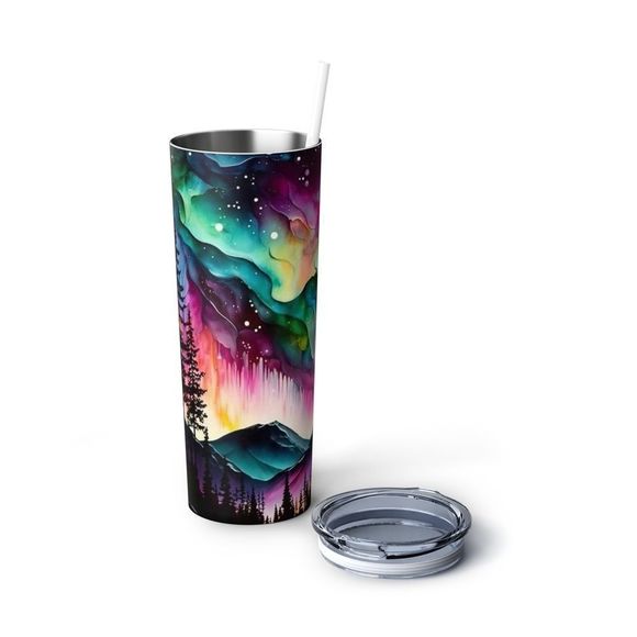 Northern Lights 20oz Steel Tumbler With Straw - Picture 5 of 8